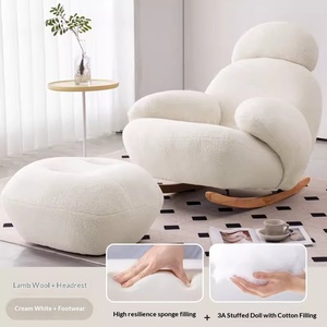 Nuevo Sillón de Diseño Nórdico de Lujo, Personalizado, de Tela, Estilo Casual, Color Rosa, Decorado, para Sala de Estar, Hogar, Sillón Individual Mecedor - Product Image 6