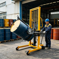 Chariot élévateur manuel à tambour en acier épais avec inclinaison, élévateur hydraulique de 1,5 m, transpalette rotatif pour la manutention des matériaux en atelier