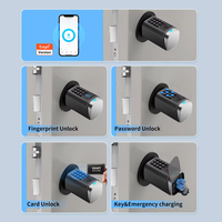 Serrure cylindrique intelligente réglable, antivol, étanche IP66, avec empreinte digitale et mot de passe, pour application TTLock, porte électronique sans clé