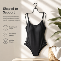 Porte-maillots de bain double niveau en métal chromé avec carte magnétique – Prix usine, vente en gros, organisateur de maillots de bain