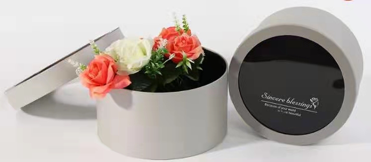 Caja de empaquetado del cilindro de la cartulina de la fábrica del papel de la flor rígida de lujo al por mayor del tubo con la ventana