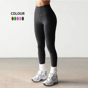 Leggings de yoga personnalisés, doux, serrés, taille haute, taille élastique, tissu respirant uni, extensible dans les quatre sens, leggings taille plus, effet push-up - Product Image 4