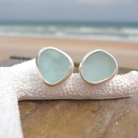 En gros Personnalisé 925 Argent Hawaïen Mer Verre Boucles D'oreilles Givré Pierre Ornements Or Placage Classique Océan Plage Bijoux