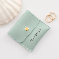 Beige 8*8cm sacs en cuir Pu bijoux pochettes bijoux boucles d'oreilles collier anneaux paquet enveloppe sacs avec votre Logo