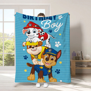 Couverture en flanelle imprimée pour enfants, motif de chiot de dessin animé, 100% polyester de haute qualité, toutes saisons, universelle, pour la pause déjeuner, vente en gros - Product Image 3