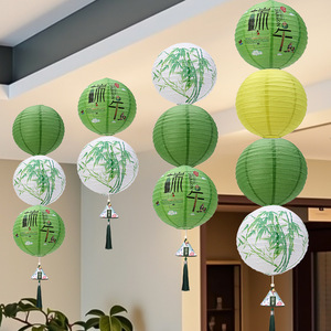 <b>Dragon</b> Boat Festival hanging <b>ornaments</b>, paper lanterns, traditional green decorations, bamboo, Chinese-style shopping mall/shop - Product Image 2