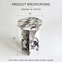 Table basse moderne de luxe en marbre Calacatta Viola, pour salle à manger intérieure, de haute qualité, durable, taille personnalisée, en pierre pour salon