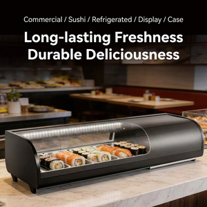 Vitrina Refrigerada para Sushi, Mostrador Refrigerado para Exhibición, 4-6 Recipientes GN 1/3, Acero Inoxidable, Termostato Digital - Product Image 1