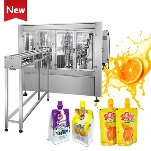 Fully automatic liquid fruit jelly juice spout pouch packaging filling capping machine