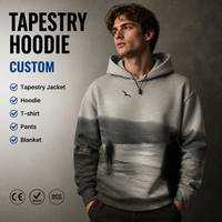 Sweat à capuche personnalisé en tapisserie tissée grande taille pour hommes – Pulls à capuche streetwear pour hommes