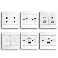 Plaque murale standard américaine de type 86, 16A, double prise américaine et canadienne à 3 broches, prise USB à charge rapide, fabrication d'interrupteurs muraux