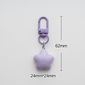 Handcrafted Candy Color Star Keychain Resin Charm Custom Logo Accepted Pendant Keyring Wholesale <b>Gift</b> - Product Image 4