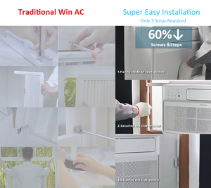 Climatiseur de fenêtre portable 15 SEER 9000 BTU 12000 BTU avec Wi-Fi, Inverter DC Économie d'énergie, Climatiseur pour la maison - Product Image 6