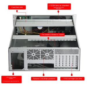 Delta 4U Serverkast 1+1 Redundante Voeding ATX Moederbord Full Tower Stalen Computerkast met Zijpaneelvenster Op Voorraad - Product Image 3