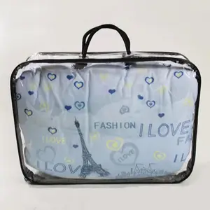 Custom Made Handle Bag Transparent Plastic Quilt Hard Wire PVC Bag
