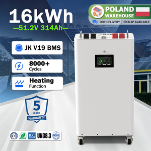 แบตเตอรี่ลิเธียมแบบเสียบปลั๊กใช้งานได้ทันที 48V 51.2V 314Ah 16kWh ของโปแลนด์ พร้อมระบบจัดการแบตเตอรี่ JK V19 BMS ใช้เซลล์แบตเตอรี่ Lifepo4 เกรด A - Product Image 1