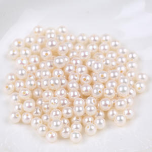 Perles rondes blanches d'eau douce naturelles Zhuji faites à la main, perles en vrac pour la fabrication de bijoux - Product Image 3