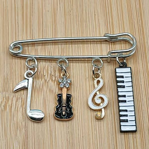 New Fashions Piano Professeur Broche <span class=keywords><strong>Pianiste</strong></span> Cadeau Guitare Notes De Musique Microphone Pendentif Bijoux Faits À La Main Nouvelle Arrivée - Product Image 6