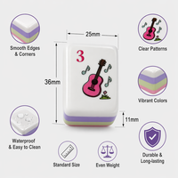 160 Ubin Set Mahjong Akrilik Tema Pantai Laut, Dicetak UV, Terukir, Tahan Aus, 36*25*11mm, Hadiah Musim Panas, Hiburan Poker