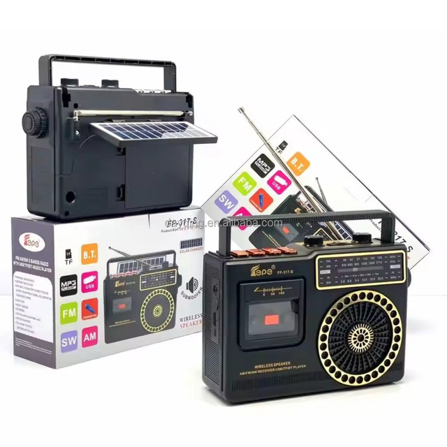 Dayqing FP-317-S Portable Solar Radio with Bluetooth Speaker 3.7V 1200mAh Battery 3W Output AM/FM/SW Receiver USB/TF Outdoor Use