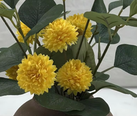 34cm PE Dandelion Bola Kecil Krisan Sentuhan Asli Bunga Buatan Pernikahan Thanksgiving Paskah Ramah Lingkungan Lantai Ping Pong