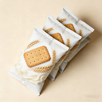 Emballage imprimé Sac à fermeture arrière avec fenêtre et plateau alvéolé pour biscuits au chocolat Impression de sac personnalisée
