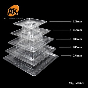 AK toptan yuvarlak kare plastik Macaron ekran kulesi standı için parti ve kutlama tatlı pasta sunum kabini rafları Caket araçları - Product Image 6