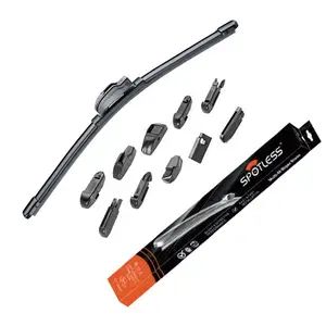 Balais d'essuie-glace SPOTLESS Universal Soft Frameless Assembly Chrome Auto Car Windshield Wipers