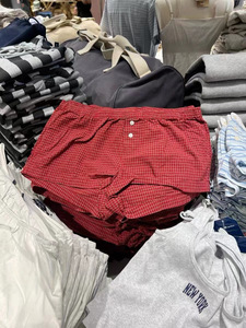 Brandy BM américain <span class=keywords><strong>rouge</strong></span> Plaid Shorts pantalons décontractés Homewear femmes mode mince taille élastique pantalons de survêtement pantalons chauds pantalons de pyjama - Product Image 4