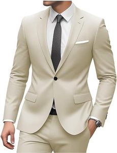 <span class=keywords><strong>Tuta</strong></span> da smoking classica da <span class=keywords><strong>uomo</strong></span> <span class=keywords><strong>Beige</strong></span> 2 pezzi Slim Fit giacca con risvolto e pantaloni traspiranti per matrimonio e Business - Product Image 6