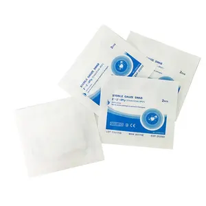 Fomed Factory Supply Suprimentos Médicos Descartáveis 100% Algodão 7.5x7.5cm Estéril Médico Gaze Pads