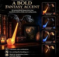Lampe LED Dragon Souffleur de Feu en Plastique Imprimé en 3D WH Power of Game, Flamme Portable, Décoration de Bureau Fantastique, Cadeau de Collection
