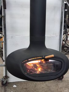 Chimenea <span class=keywords><strong>de</strong></span> Leña Giratoria <span class=keywords><strong>de</strong></span> 360 Grados, Suspendida, Personalizable, para Interiores, <span class=keywords><strong>con</strong></span> <span class=keywords><strong>Puerta</strong></span> <span class=keywords><strong>de</strong></span> <span class=keywords><strong>Vidrio</strong></span> y Chimenea - Product Image 6