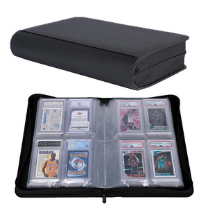Album de cartes à collectionner, classeur de rangement pour cartes gradées, porte-cartes de collection en PU avec fermeture éclair, organisateur anti-RFID - Product Image 1