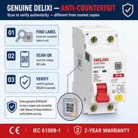 DELIXI Disjoncteur différentiel 3P 25A RCBO Courbe C 400V 6kA Protection contre les courants résiduels Certifié CE Bâtiment de grande hauteur