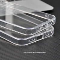 Étui de téléphone portable transparent en TPU PC résistant aux chocs de luxe jaune pour iPhone 16 15 14 13 Pro Max, coque arrière transparente comme du cristal