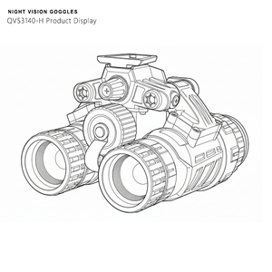 Sistema de Visión Nocturna Montado en Casco, Certificado por QCNV, Modelo QVS3140-<span class=keywords><strong>H</strong></span>, Intensificador de Imagen Gen2+ FOM1400+ para Entrenamiento de Patrullaje - Product Image 6