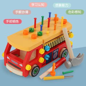 Nouveauté 2026 : Ensemble de <span class=keywords><strong>jeu</strong></span> éducatif Montessori pour bébé, camion de pompiers à démonter avec outils à vis, jouet d'apprentissage des <span class=keywords><strong>clous</strong></span>, cadeau pour enfants - Product Image 4