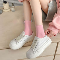 Chaussettes en coton tricotées personnalisées pour femmes, motif lettres, colorées, amusantes, style coréen, mignonnes et transparentes, vente en gros