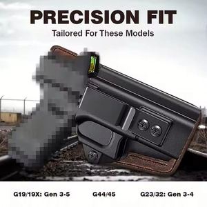 Funda IWB Kydex para portación oculta con la mano derecha, de neopreno híbrido y cuero, para caza, compatible con G19/19x 44/45 23/32 - Product Image 2