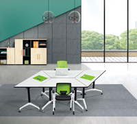 Table de formation mobile pliable, table de conférence trapézoïdale pour bureau et école