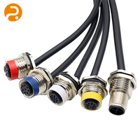 Conjunto de Cables de Montaje en Panel M12 con Codificación por Colores, Resistentes al Agua IP67, 4/5/8/12 Pines, Antivibración, Resistentes a la Corrosión, Cableado Industrial