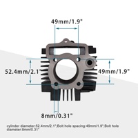 Kit Cylindre et Piston GOOFIT 52,4 mm avec Anneaux pour Moteur de Moto 110cc, Buggy, Quad, Dirt Bike, VTT, Go Kart