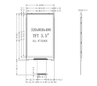 Module d'affichage tactile TFT de 3,5 pouces, résolution 480x320, écran LCD personnalisé IPS ST7796S IIC avec carte de circuit imprimé