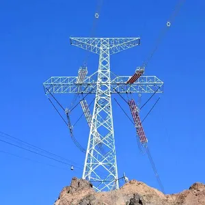 110 220kv Transmission Angle Steel Lattice Tower High Voltage Power Transmission Tower