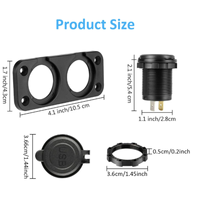 Prise USB 12-24V QC3.0 avec écran tactile, allume-cigare ignifuge, étanche pour voiture, camping-car, bateau, marine