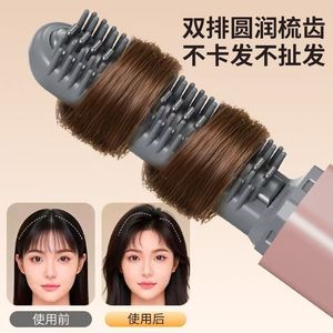 Mini peigne lisseur chauffant avec brosse pour frange, outil de coiffage portable pour usage domestique, dents en acier inoxydable, chauffage PTC - Product Image 1