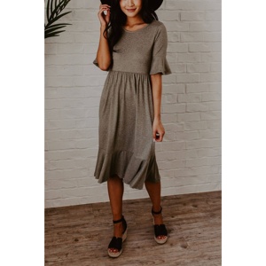 TD donne moderne abiti di Design splendido stile all'uncinetto 9 alta bassa al ginocchio donna ufficio per Picnic Club per abbigliamento da giorno