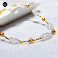 Bijoux de mode simples perle d'eau douce bague design cadeau de fête pour femmes collier plaqué or