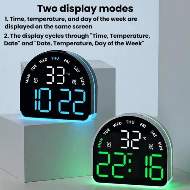Factory Price LED Ambient Light Electronic Clock Multifunctional Alarm Clock Home Lighting Table Clock